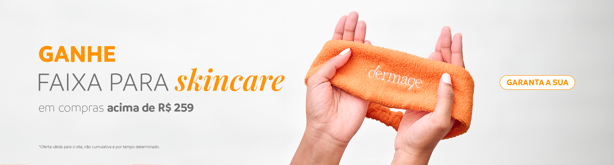 Faixa de skincare em compras